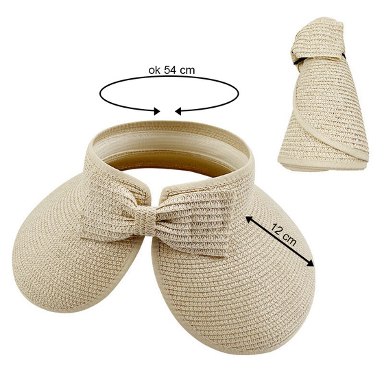 DASZEK Kapelusz beżowy przeciwsłoneczny damski słomkowy LETNI PLAŻOWY