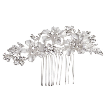 OZDOBA do włosów ŚLUBNA kwiatki cyrkonie GRZEBYK