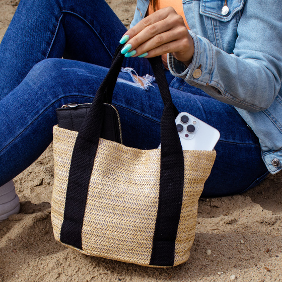 Torba RETRO damska słomiana torebka BOHO beż