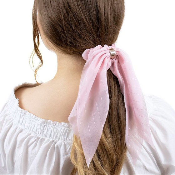 GUMKA DO WŁOSÓW kokarda APASZKA scrunchies RÓŻOWA