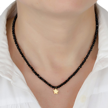 Naszyjnik gwiazda damski STAL SZLACHETNA POZŁACANA