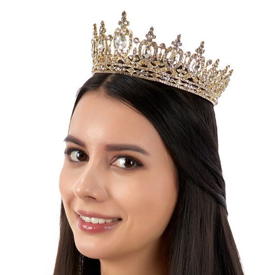 KORONA diadem ŚLUBNY ozdoba do włosów ŚLUB KRYSZTAŁY