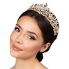 DIADEM Korona Tiara MISS GLOW ŚLUBNY ZŁOTY cyrkonie KRYSZTAŁY