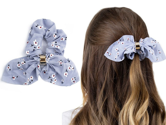 GUMKA do włosów APASZKA frotka SCRUNCHIES błękitna