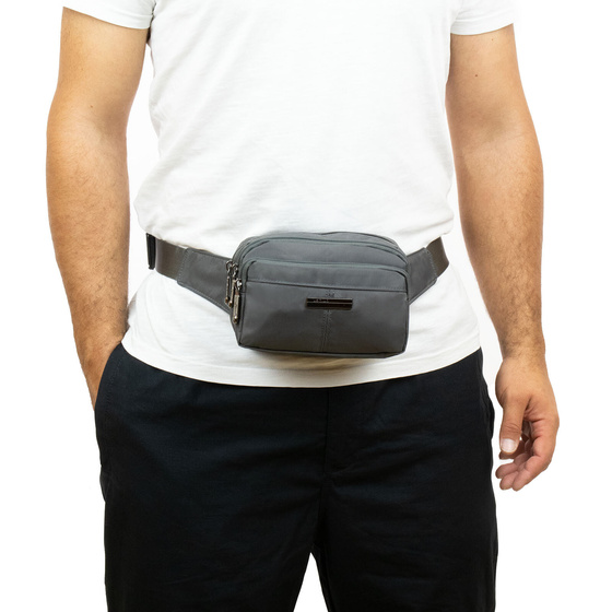 Torebka saszetka BIODRÓWKA NERKA męska POJEMNA SOLID PREMIUM