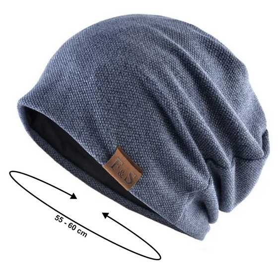 Czapka BEANIE smerfetka oversize MŁODZIEŻOWA ZIMOWA POLAR