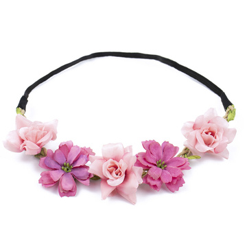 WIANEK na głowę opaska NA GUMCE panieński RÓŻOWY