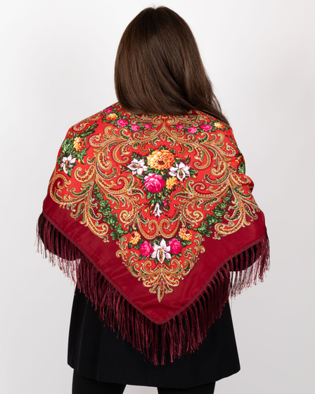 CHUSTA Ludowa Alessio GÓRALSKA Folk KWIATY DUŻA