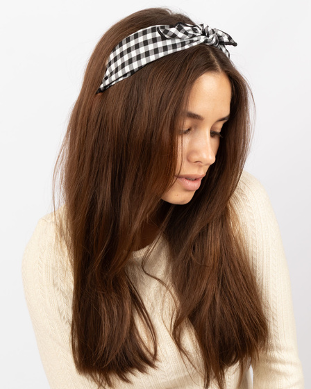 OPASKA do włosów PIN UP czarna KRATA kokarda