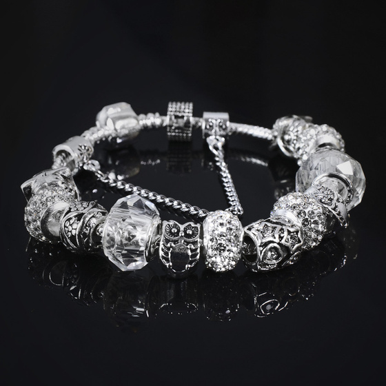 Bransoletka DAMSKA charms srebrna MODUŁOWA