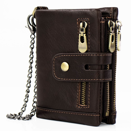 Alessio PORTFEL MĘSKI SKÓRA NATURALNA Block Kart RFID Pudełko PREZENTOWE