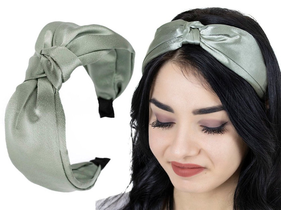 OPASKA z małym węzłem PISTACJOWA szeroka RETRO