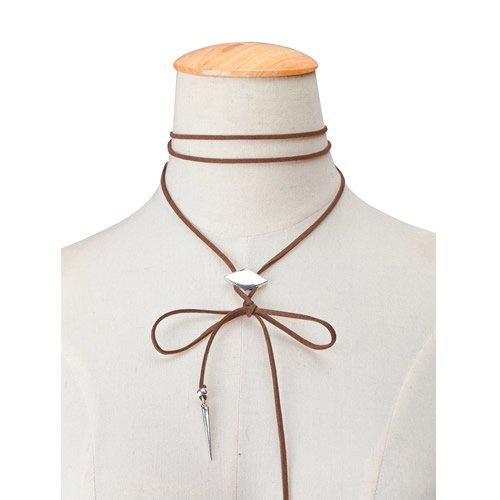 Choker przystrojenie brązowy