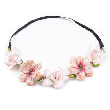 WIANEK na głowę opaska NA GUMCE panieński KWIATY
