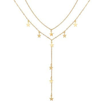 Naszyjnik DŁUGI gwiazdki STAL SZLACHETNA POZŁACANA