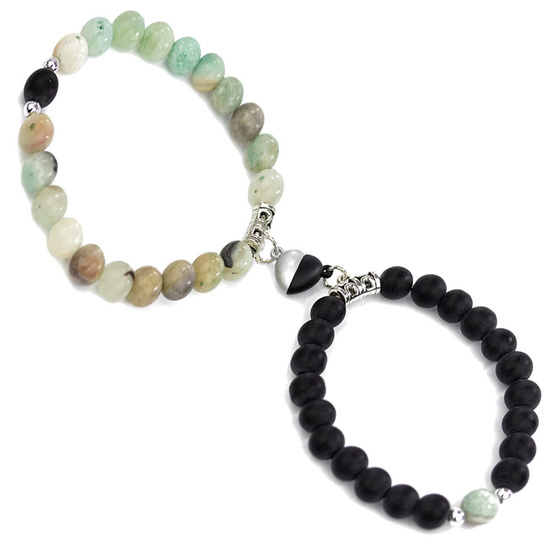 BRANSOLETKA PRZYJAŹNI dla par serduszko na magnes na gumce SERCE 2 SZTUKI