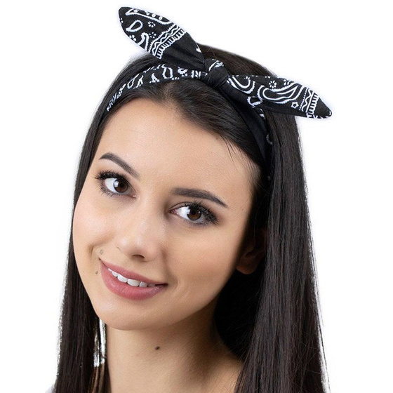 OPASKA do włosów na głowę PIN UP BANDAMKA kokarda na gumce