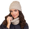 Alessio KOMPLET DAMSKI CZAPKA + KOMIN zimowy CIEPŁY