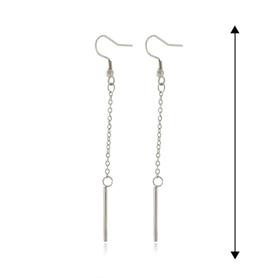 KOLCZYKI długie STAL SZLACHETNA łańcuszek