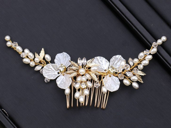 OZDOBA DO WŁOSÓW grzebyk ŚLUBNA perełki BIAŁA ślub