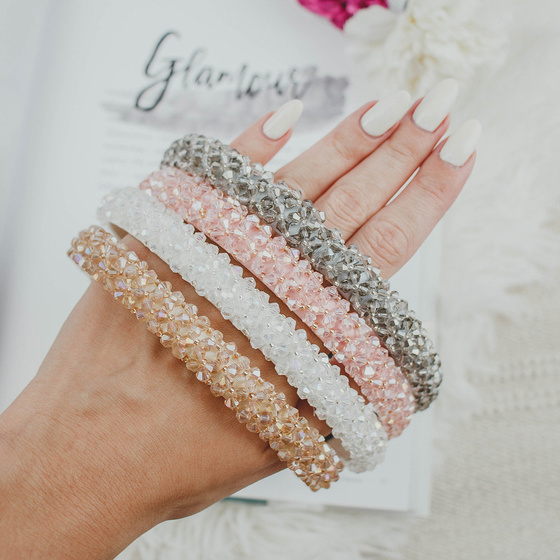 OPASKA DO WŁOSÓW cyrkonie ELEGANCKA wąska