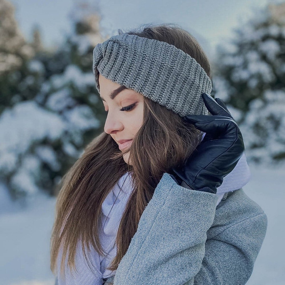 OPASKA DO WŁOSÓW na głowę GRUBA zimowa na uszy SZEROKA węzeł