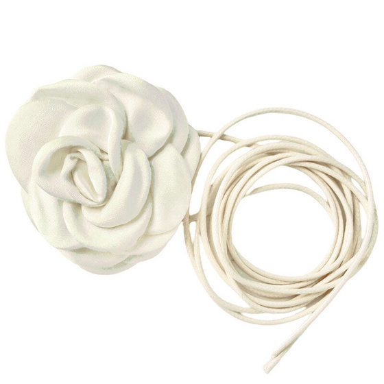 CHOKER Naszyjnik ozdobny KWIAT na szyję róża na rzemyku elegancki