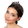 DIADEM Korona Tiara MISS GLOW Wieczorowy CZARNE cyrkonie KRYSZTAŁY