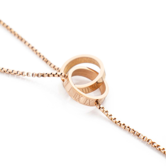 NASZYJNIK rose gold STAL SZLACHETNA POZŁACANA