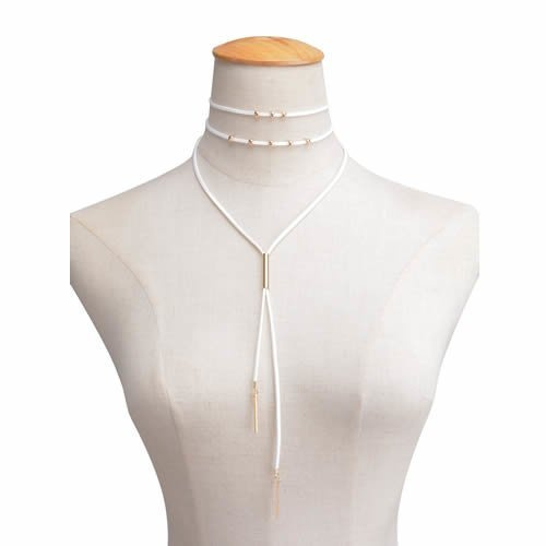 Choker z elementami biały