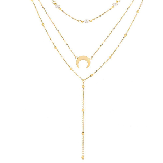 Naszyjnik długi STAL SZLACHETNA POZŁACANA krawatka