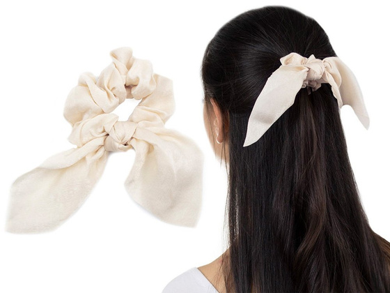 GUMKA DO WŁOSÓW ecru APASZKA scrunchies FROTKA
