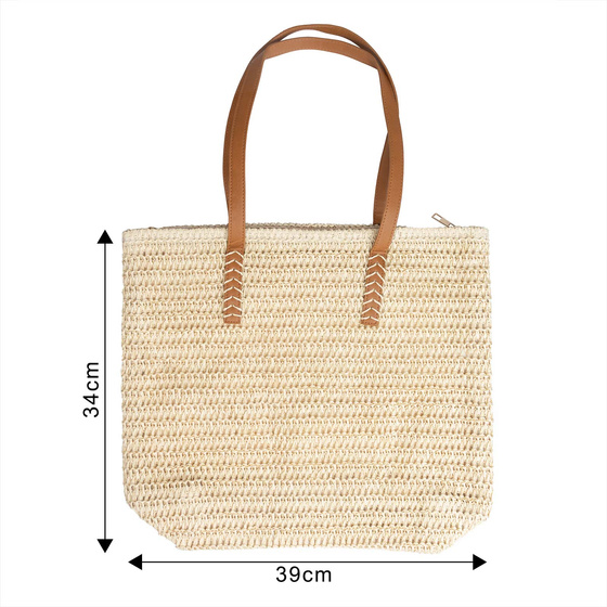 TORBA damska DUŻA SŁOMIANA pleciona plażowa KOSZYK shopper na lato