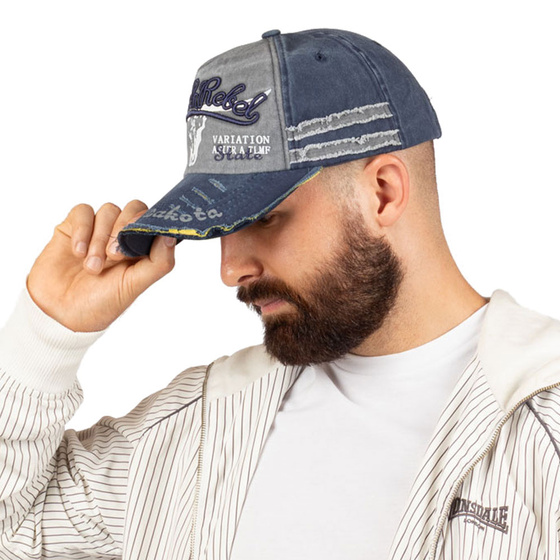 Kaszkietówka CZAPKA Z DASZKIEM jeansowa VINTAGE damska męska