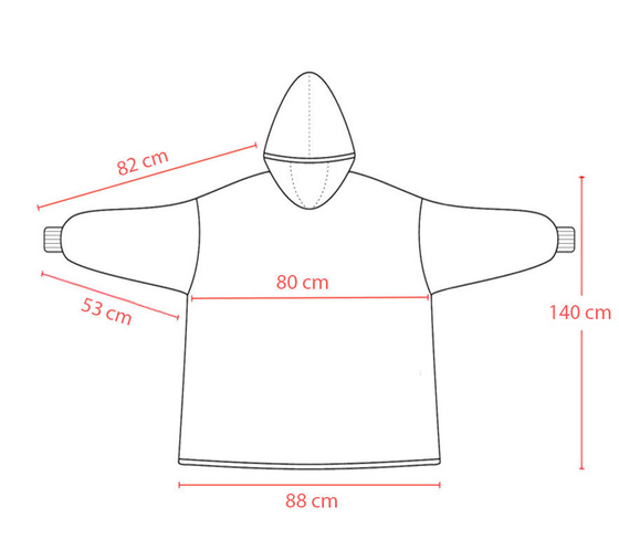 KOCOBLUZA KOC BLUZA CIEPŁA 2w1 GRUBA XXL FUTRZAK POLAR z kapturem OVERSIZE