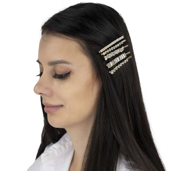 ZESTAW SPINEK wsuwki ŚLUB cyrkonie kryształy 5 sztuk