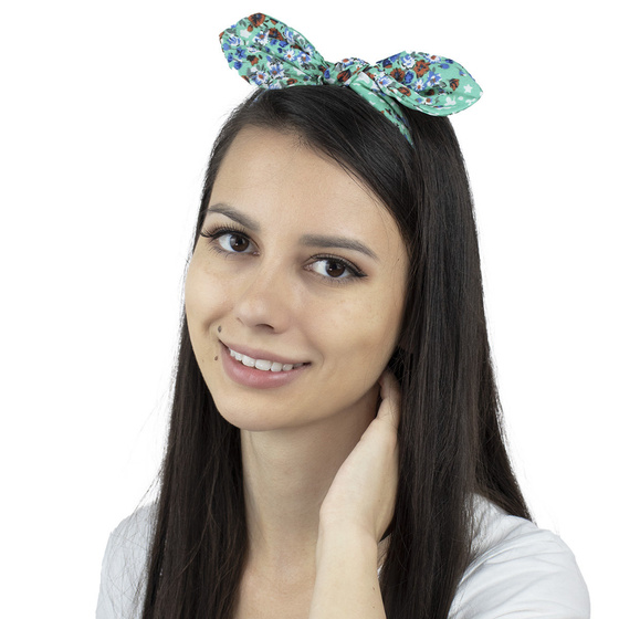 Opaska do włosów NA GUMCE pin up KOKARDA