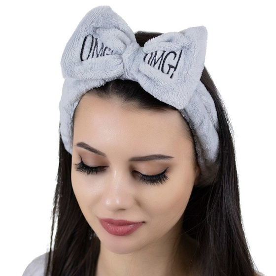 OPASKA do włosów KOSMETYCZNA do makijażu SZARA omg