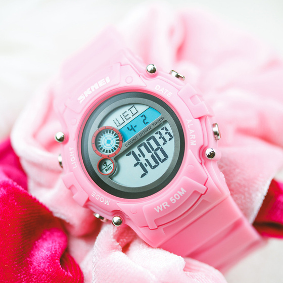 ZEGAREK dziecięcy SKMEI 1477 elektroniczny RÓŻOWY