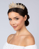 DIADEM Korona Tiara MISS GLOW ŚLUBNY ZŁOTY cyrkonie KRYSZTAŁY