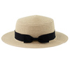 KAPELUSZ pleciony damski  KANOTIER (boater) małe rondo LATO KOKARDA