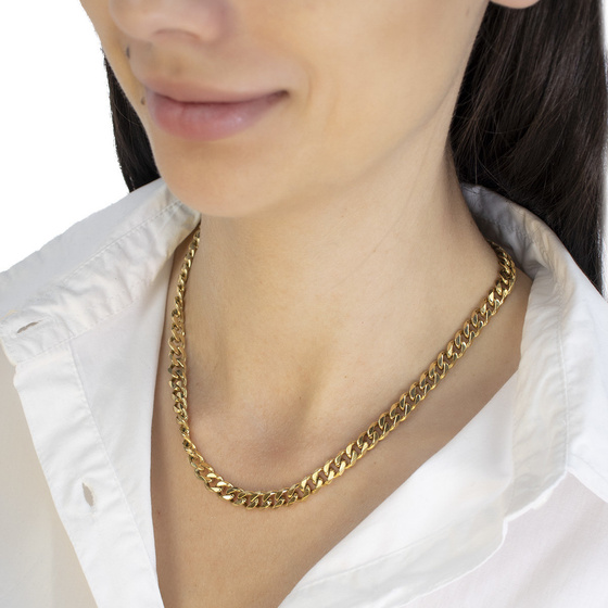 Naszyjnik łańcuch damski STAL SZLACHETNA POZŁACANA