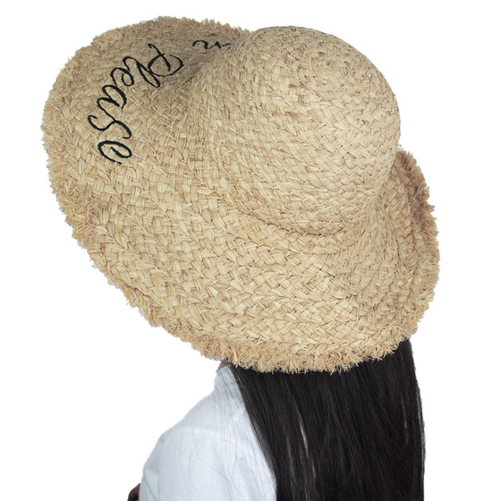 Kapelusz damski SŁOMKOWY napis DUŻY plażowy