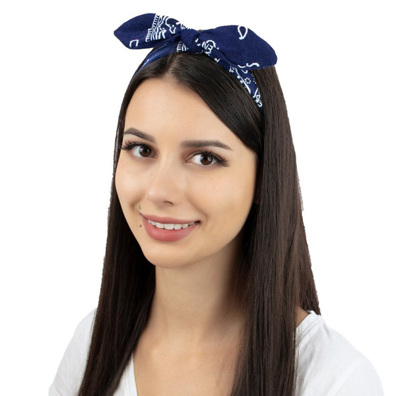 OPASKA do włosów PIN UP kokarda BANDAMKA na gumce na głowę