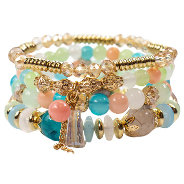 ZESTAW BRANSOLETEK elegancki koraliki KRYSZTAŁKI