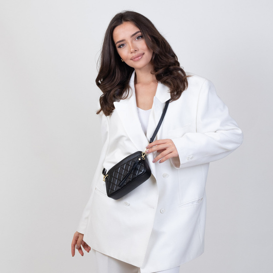 Alessio TOREBKA Damska CROSSBODY pikowana QUILTED SKÓRA NATURALNA