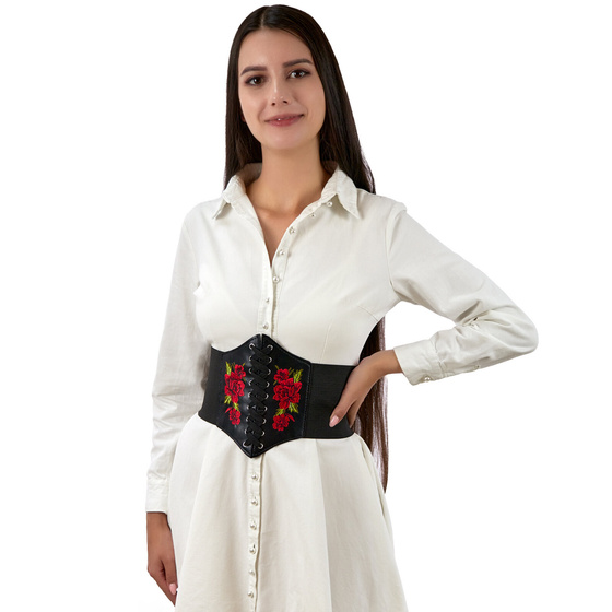 PASEK PAS GORSET szeroki Wiązany HAFT FOLK GÓRALSKI rozmiar M