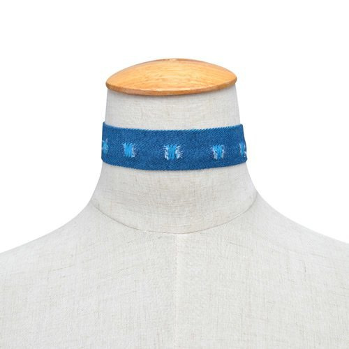 Choker midi niebieski