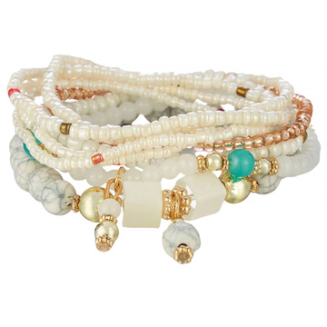 ZESTAW BRANSOLETEK elegancki DAMSKI koraliki