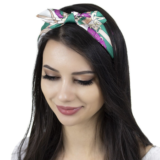 OPASKA DO WŁOSÓW szeroka pin up ZIELONA KOKARDA